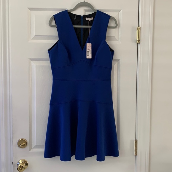 NWT Rebecca Taylor V-Neck Blue Dress - Picture 2 of 5